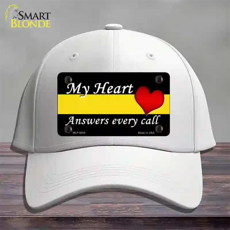 My Heart Answers Every Call Novelty License Plate Hat Cotton / White