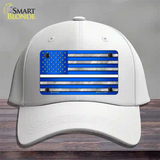 Blue American Flag Thin White Line Novelty License Plate Hat Cotton / White