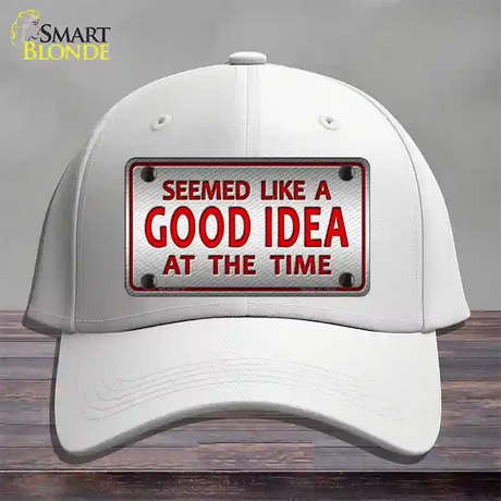 Seemed Like A Good Idea Novelty License Plate Hat Cotton / White