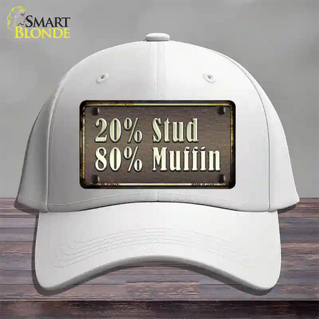 20 Percent Stud Novelty License Plate Hat Cotton / White