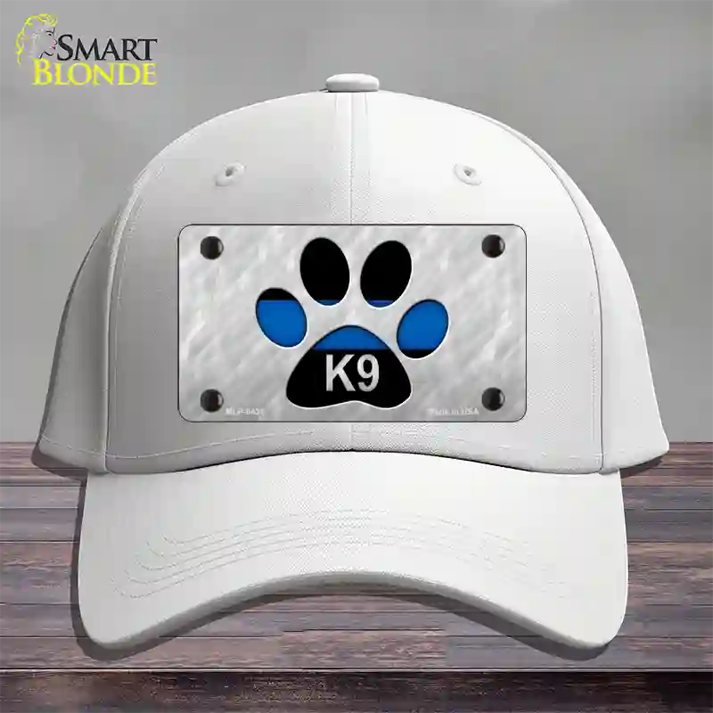 Thin Blue Line Paw K-9 Novelty License Plate Hat Cotton / White