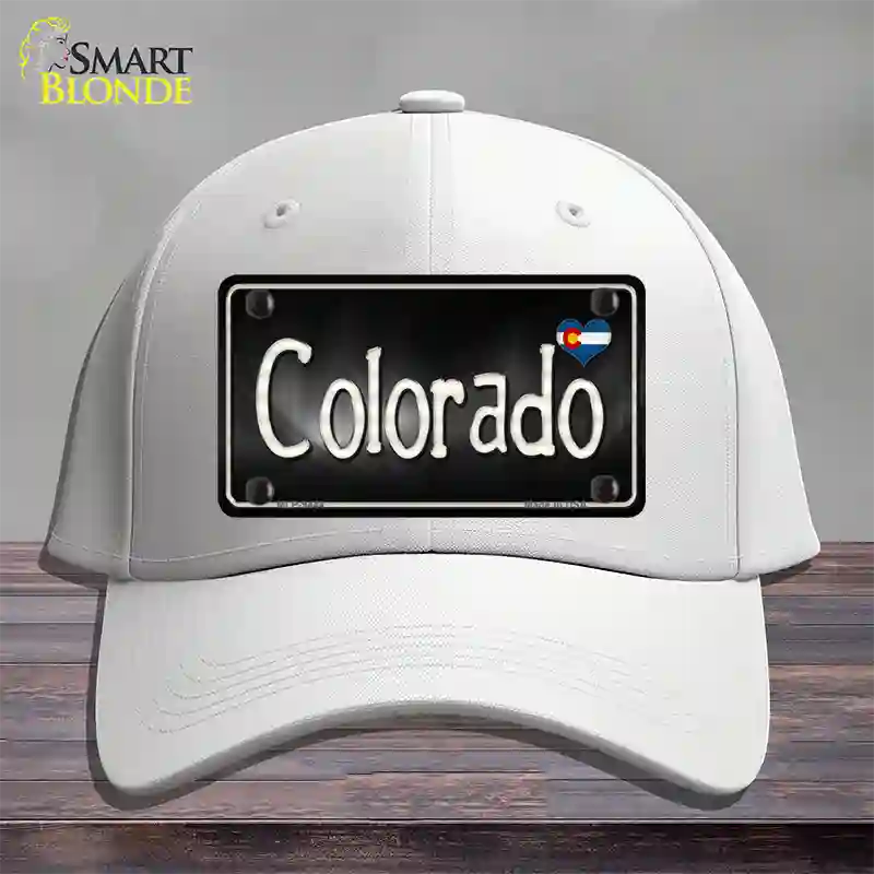 Colorado Flag Script Novelty License Plate Hat Cotton / White