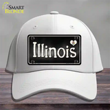 Illinois Flag Script Novelty License Plate Hat Cotton / White