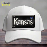 Kansas Flag Script Novelty License Plate Hat Cotton / White