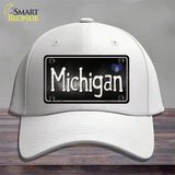 Michigan Flag Script Novelty License Plate Hat Cotton / White