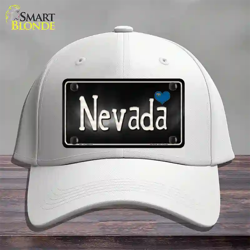 Nevada Flag Script Novelty License Plate Hat Cotton / White