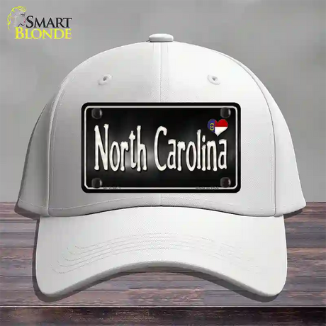 North Carolina Flag Script Novelty License Plate Hat Cotton / White