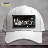 Washington Flag Script Novelty License Plate Hat Cotton / White