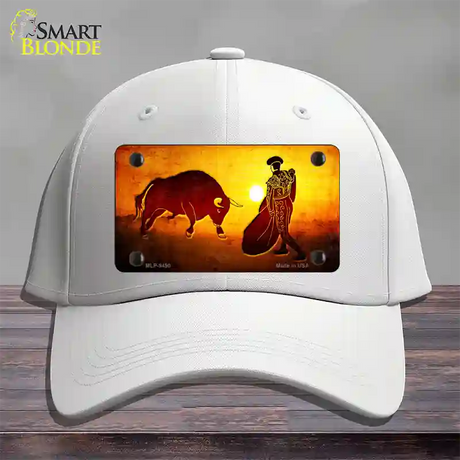 Bullfight With Sun Novelty License Plate Hat Cotton / White