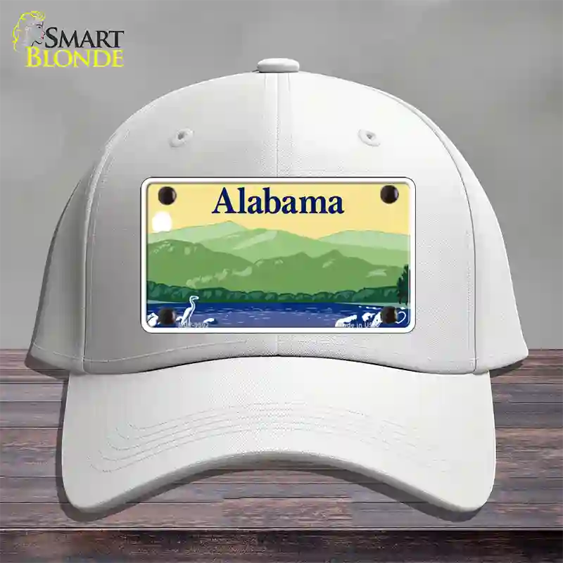 Alabama State Blank Novelty License Plate Hat Cotton / White / Alabama Mountains (9502):https | Clean | Yes