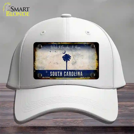 South Carolina I Breathe Rusty Blank Novelty License Plate Hat Cotton / White