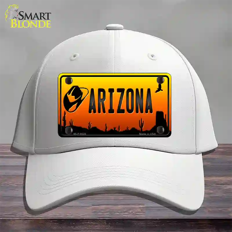 Cowboy Hat Arizona Scenic Novelty License Plate Hat Cotton / White