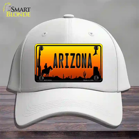 Cowboy Arizona Scenic Novelty License Plate Hat Cotton / White