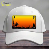 Cowboy Blank Scenic Novelty License Plate Hat Cotton / White