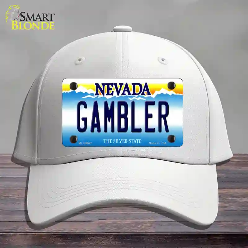 Gambler Nevada Novelty License Plate Hat Cotton / White