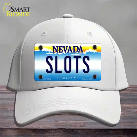 Slots Nevada Novelty License Plate Hat Cotton / White