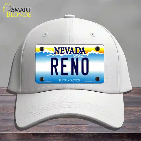 Reno Nevada Novelty License Plate Hat Cotton / White