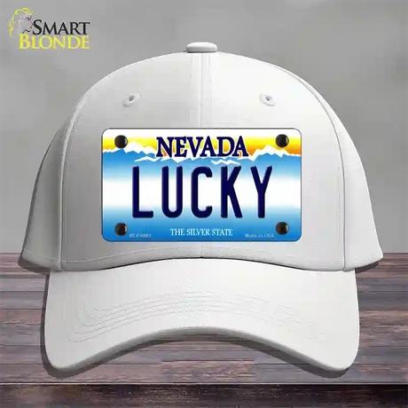 Lucky Nevada Novelty License Plate Hat Cotton / White