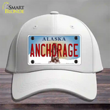 Anchorage Alaska State Novelty License Plate Hat Cotton / White