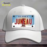 Juneau Alaska State Novelty License Plate Hat Cotton / White