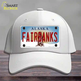 Fairbanks Alaska State Novelty License Plate Hat Cotton / White