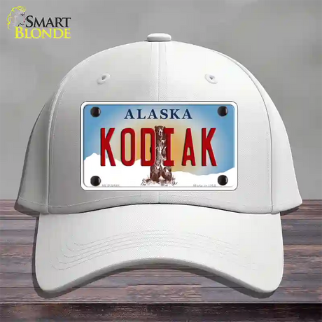 Kodiak Alaska State Novelty License Plate Hat Cotton / White