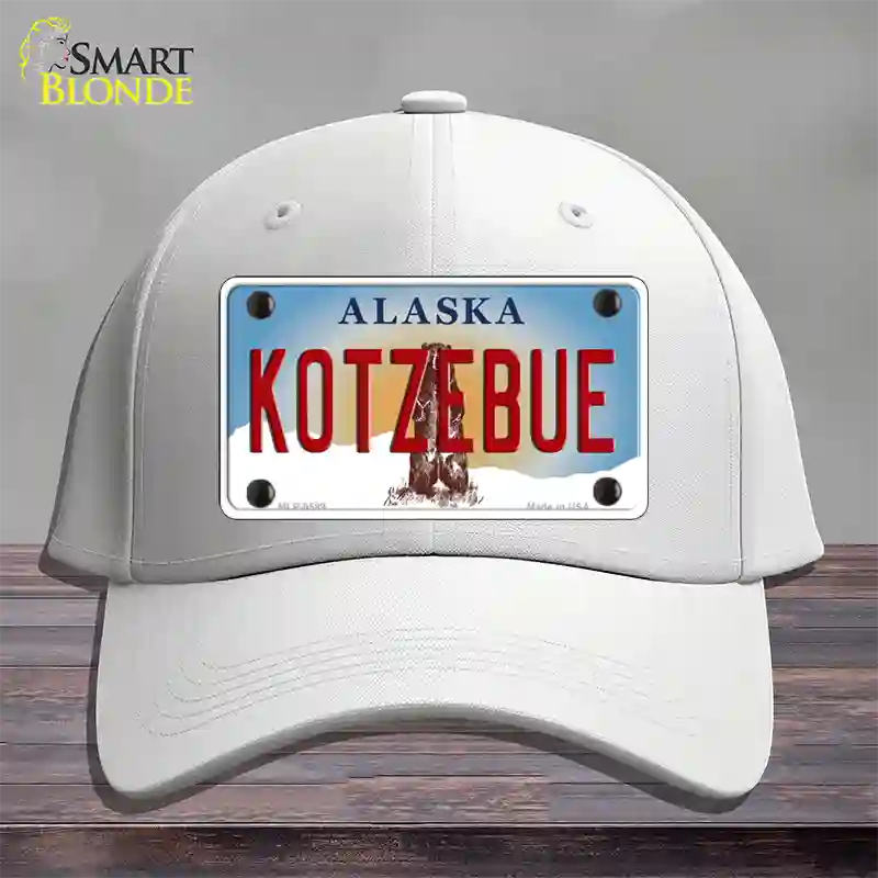 Kotzebue Alaska State Novelty License Plate Hat Cotton / White