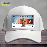 Gold Rush Alaska State Novelty License Plate Hat Cotton / White