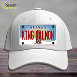 King Salmon Alaska State Novelty License Plate Hat Cotton / White