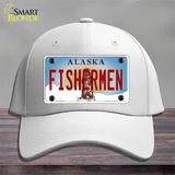 Fishermen Alaska State Novelty License Plate Hat Cotton / White