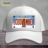 Ice Climber Alaska State Novelty License Plate Hat Cotton / White