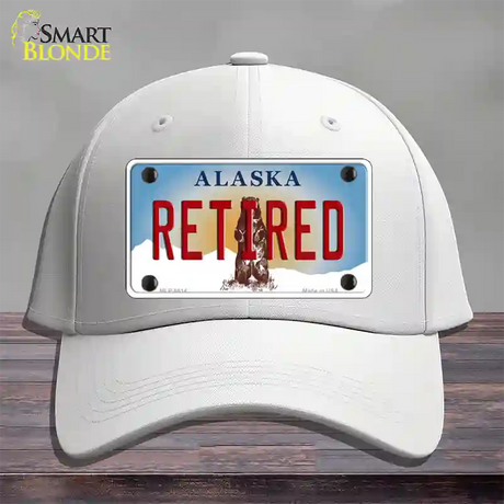 Retired Alaska State Novelty License Plate Hat Cotton / White