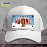 Native Alaska State Novelty License Plate Hat Cotton / White