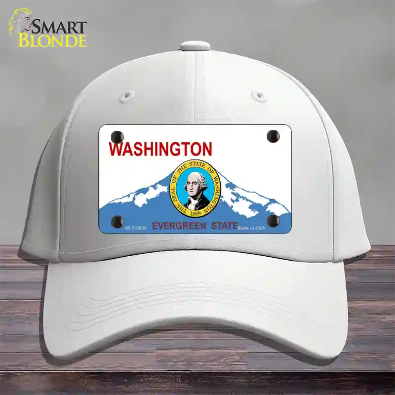 Washington With Seal Novelty License Plate Hat Cotton / White