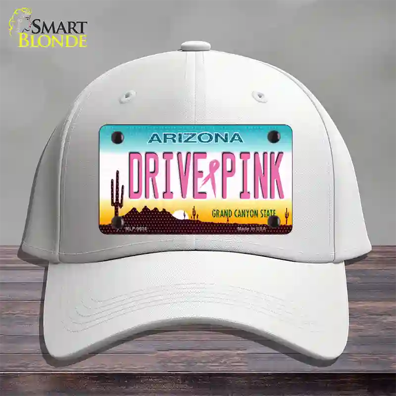 Drive Pink Arizona Novelty License Plate Hat Cotton / White