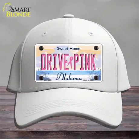 Drive Pink Alabama Novelty License Plate Hat Cotton / White