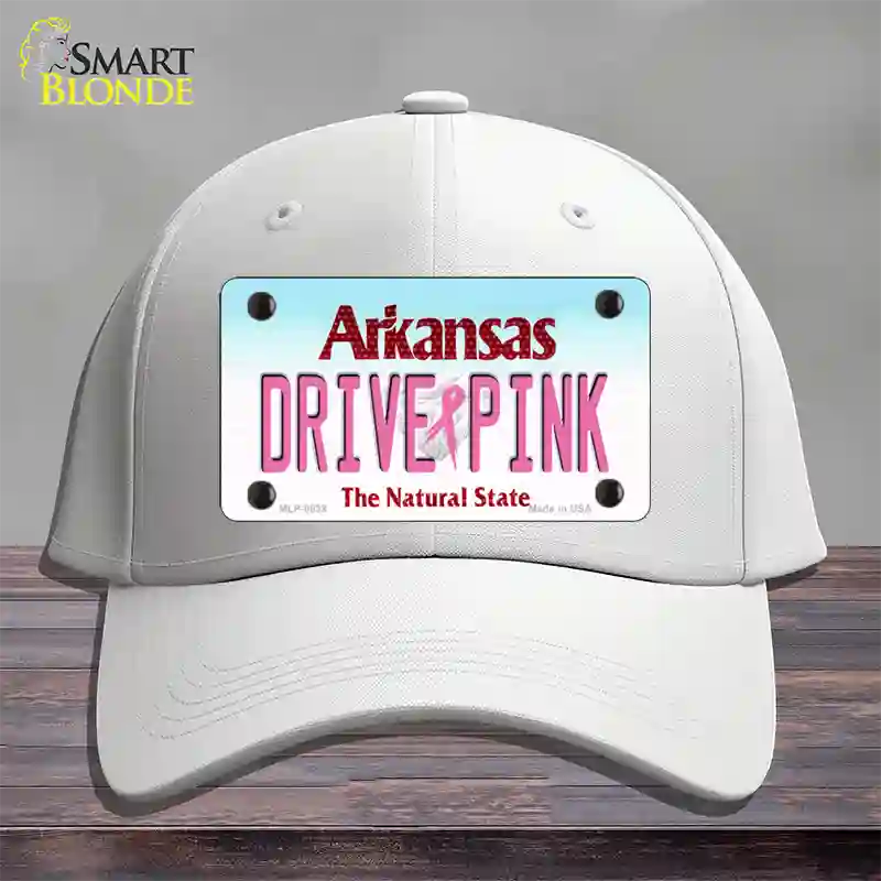 Drive Pink Arkansas Novelty License Plate Hat Cotton / White