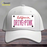 Drive Pink California Novelty License Plate Hat Cotton / White