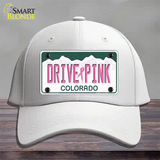 Drive Pink Colorado Novelty License Plate Hat Cotton / White