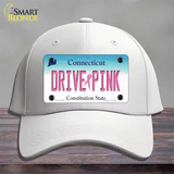 Drive Pink Connecticut Novelty License Plate Hat Cotton / White