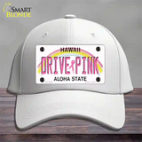 Drive Pink Hawaii Novelty License Plate Hat Cotton / White