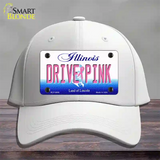 Drive Pink Illinois Novelty License Plate Hat Cotton / White