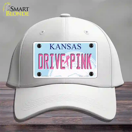 Drive Pink Kansas Novelty License Plate Hat Cotton / White