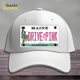 Drive Pink Maine Novelty License Plate Hat Cotton / White