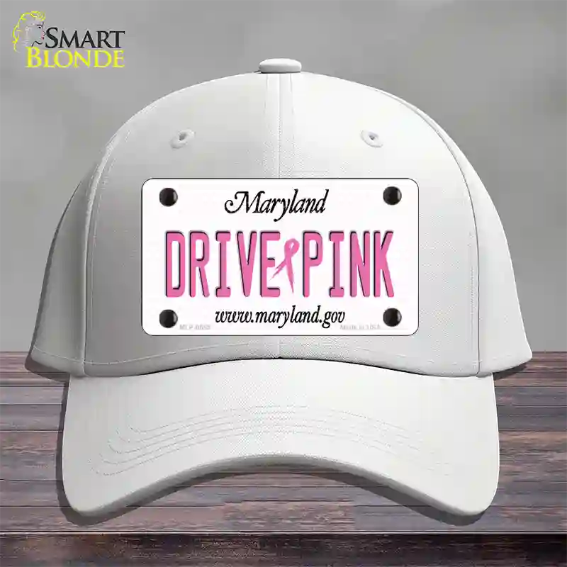 Drive Pink Maryland Novelty License Plate Hat Cotton / White