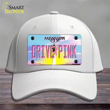 Drive Pink Mississippi Novelty License Plate Hat Cotton / White