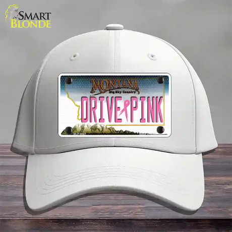 Drive Pink Montana Novelty License Plate Hat Cotton / White