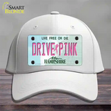 Drive Pink New Hampshire Novelty License Plate Hat Cotton / White