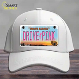 Drive Pink North Dakota Novelty License Plate Hat Cotton / White