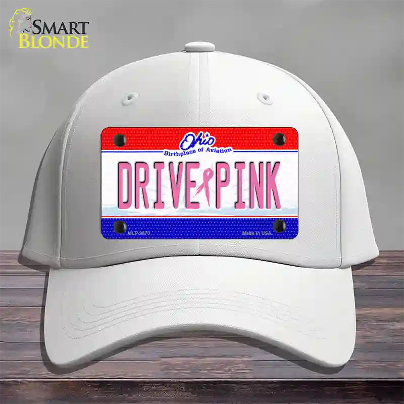 Drive Pink Ohio Novelty License Plate Hat Cotton / White